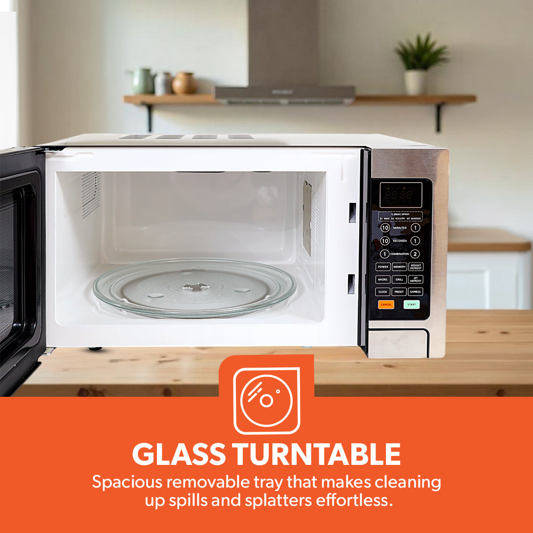 Geepas  Digital Grill Microwave Oven GMO1897 |30L |1000W | Multiple Cooking Menus| Child Safety Lock| Digital Control Panel | Reheating, Defrost & Grill | 1-Year Warranty