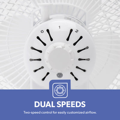 Geepas GF9626 8-Inch 2-in-1 Table & Clip Fan | Super Quiet Copper Motor | 2-Speed Adjustable Control | Wide Oscillation | Compact & Portable Design | 2 Years Warranty