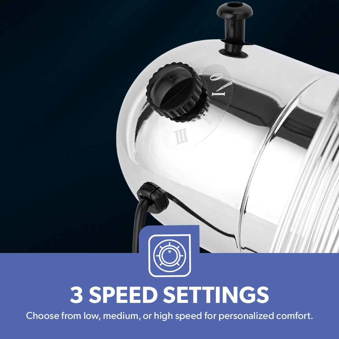 Geepas GF9610 12” Metal Table Fan | 3-Speed Powerful Cooling with High-Performance Motor | Durable Metal Body | Adjustable Tilt | Wide Oscillation | 2 Years Warranty
