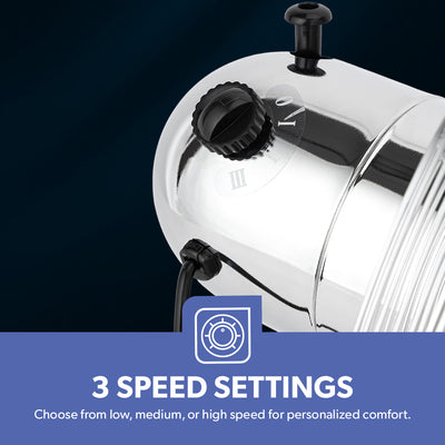 Geepas GF9610 12” Metal Table Fan | 3-Speed Powerful Cooling with High-Performance Motor | Durable Metal Body | Adjustable Tilt | Wide Oscillation | 2 Years Warranty