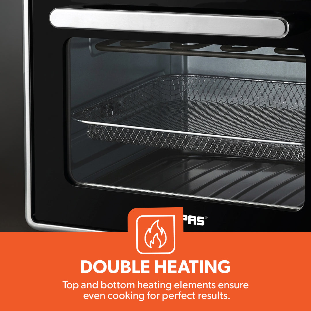 Geepas 25L Digital Air Fryer Oven GAFO37549 | Vortex Rapid Air Technology | 8 Preset Cooking Modes| Adjustable 40–200°C Temperature and 1800W High Cooking Performance