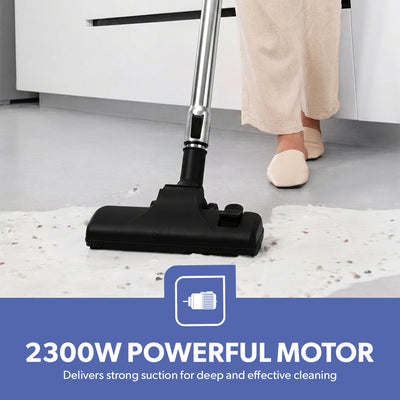 Geepas GVC2598 Drum Vacuum Cleaner | 2300W High Power | Large Capacity Dust Tank| Low Noise Operation| Strong Suction & Efficient  Deep Cleaning Appliance for Home