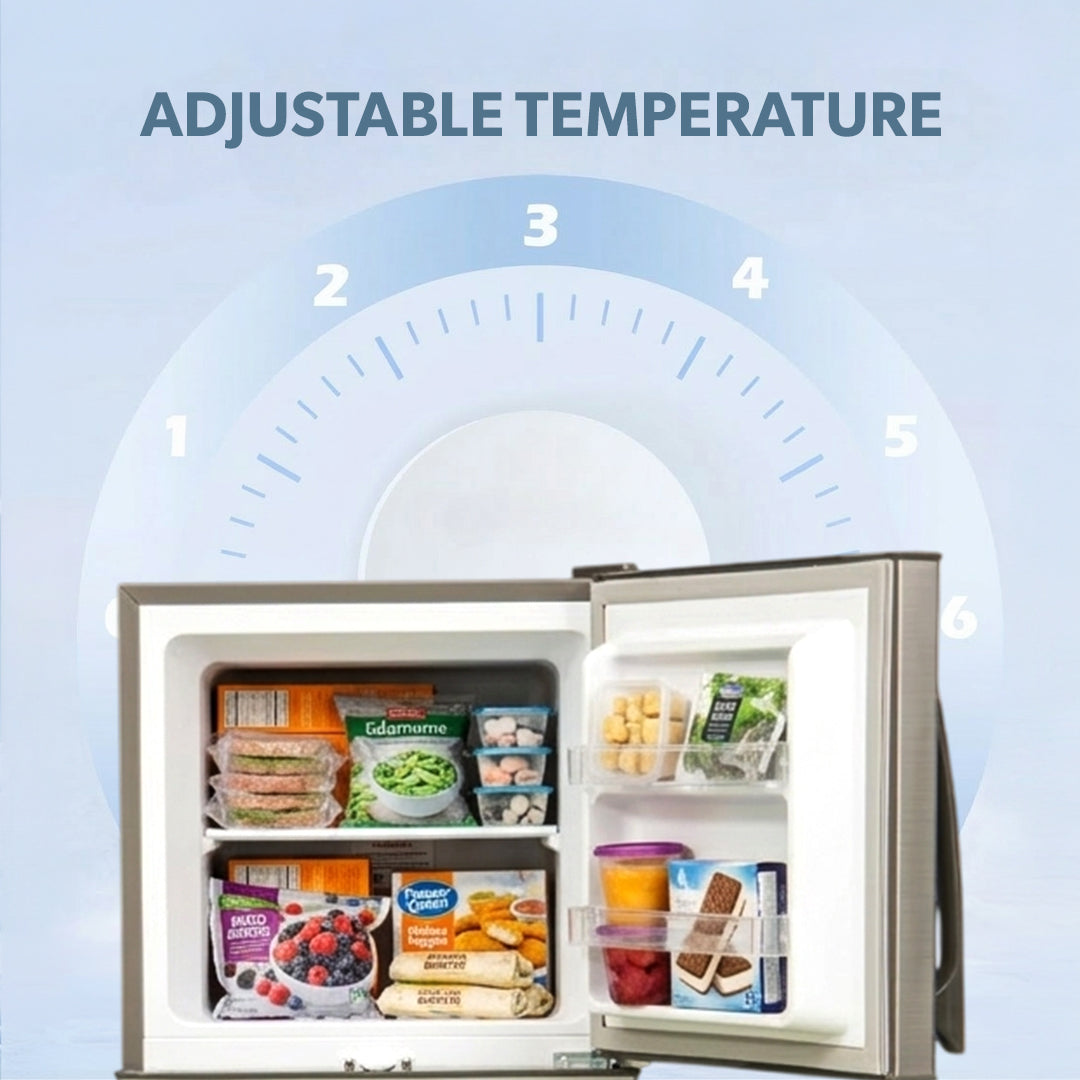Geepas GRF2209SXE Double Door Defrost Refrigerator | Instant Cooling| Low Noise Operation| Adjustable Temperature Control|  Lock & Key| Silver Finish for Modern Kitchens