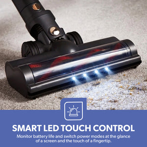 Geepas GVC19046UK Cordless 2-in-1 Stick Vacuum Cleaner with 29.6V Lithium-Ion Battery | 33kPa Suction Power | Flexible Bend Tube | LED Touch Panel | 55-Min Runtime