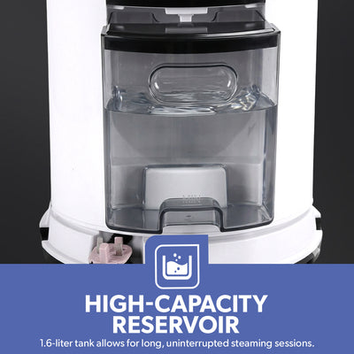 Geepas GGS25030 Multifunction Garment Steamer | 1.6L Water Tank| LCD Display| 5 Steam Levels| Stainless Steel Nozzle| Double Heating| 2180W Power| 2-in-1 Steamer & Iron
