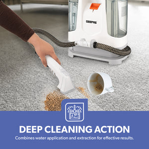 Geepas GSC19050UK Portable Spot Cleaner for Carpets & Upholstery | Dual Water Tank Design | Lightweight Construction | Deep Cleaning Action | Ideal for Multiple Surfaces
