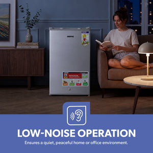 Geepas GRF119SPE 110L Single Door Defrost Refrigerator |92L Net Capacity |Quick Cooling technology |single door design | Mechanical temperature control |R600a refrigerant