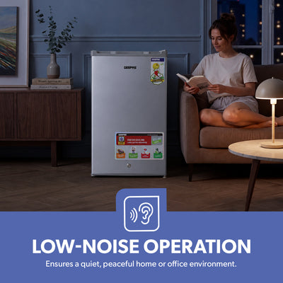Geepas GRF119SPE 110L Single Door Defrost Refrigerator |92L Net Capacity |Quick Cooling technology |single door design | Mechanical temperature control |R600a refrigerant