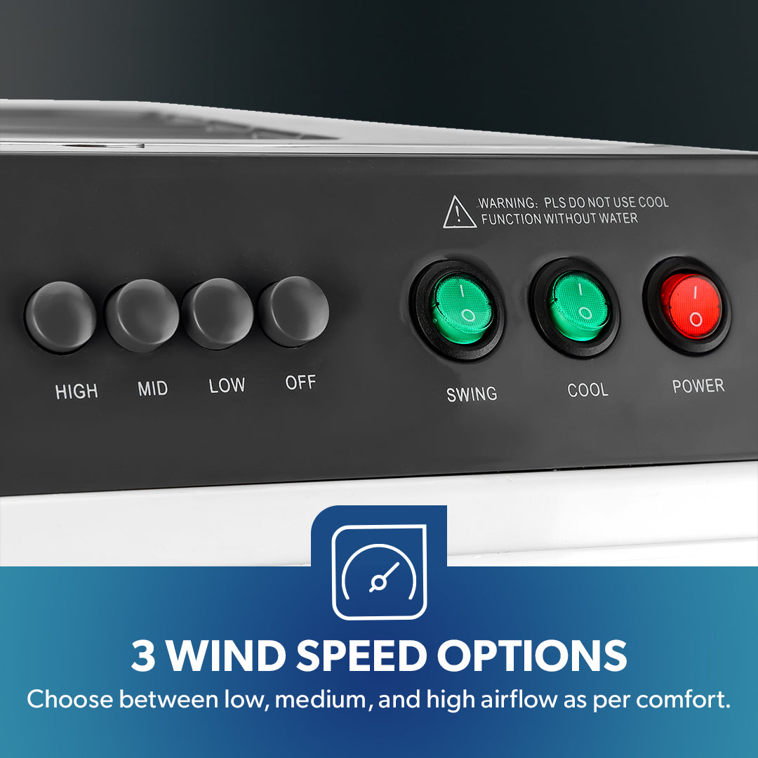 Geepas GAC16019 Air Cooler | 100L Large Water Tank| Powerful 800m³/h Airflow| 3 Adjustable Wind Speeds| 450W  Motor| Energy Efficient Cooling System| 2 Years Warranty