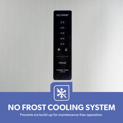 Geepas GRF5109SXHN 500L No Frost Double Door Refrigerator | 420L Net Capacity | Inverter Compressor Technology | Multi Air Flow Cooling |Digital LED Touch Control Panel