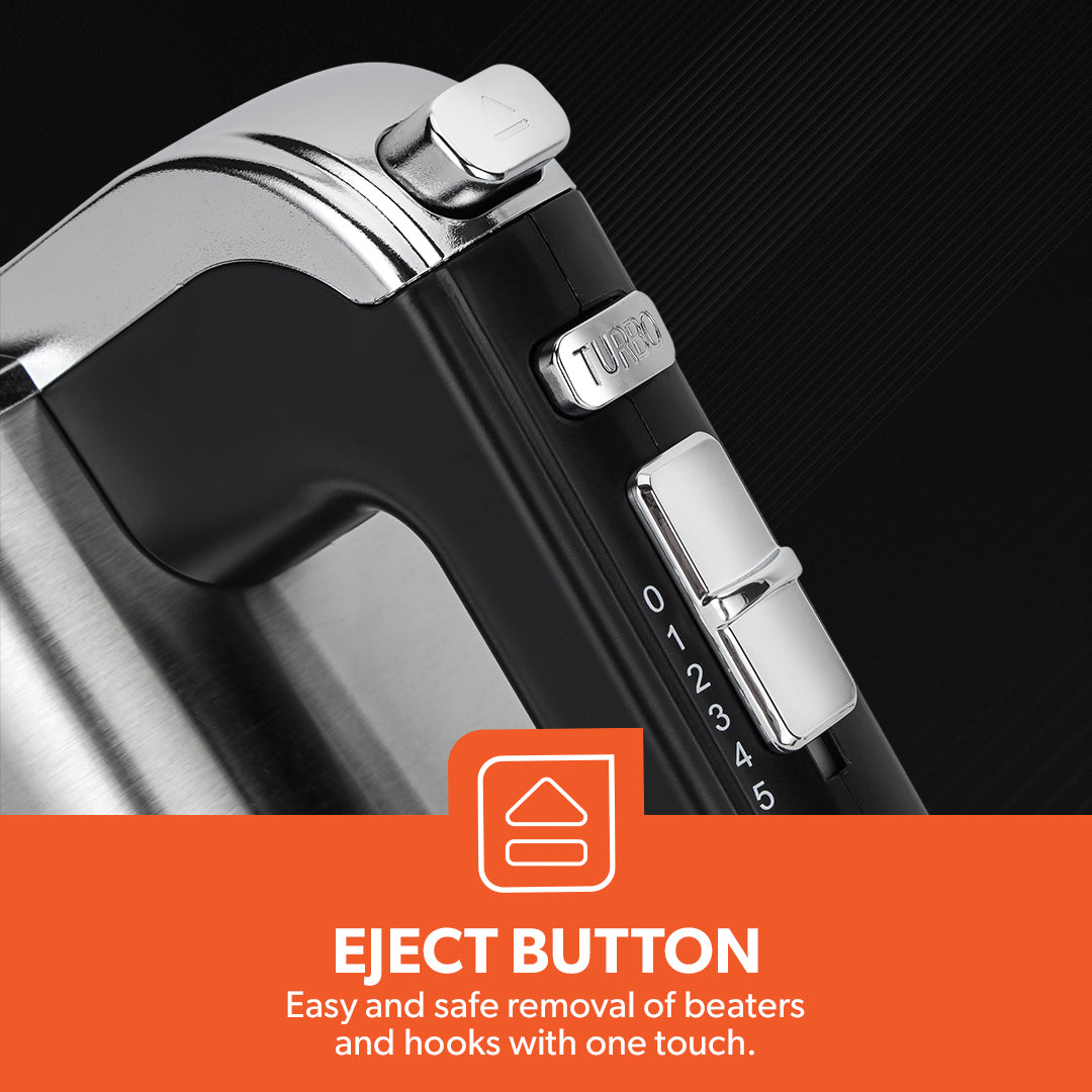 Geepas Hand Mixer GHM2001 | 400W Powerful Electric Hand Mixer| 5 Speed Control| Turbo Function| Stainless Steel Beaters| Lightweight Design| Easy to Use| 2 Years Warranty