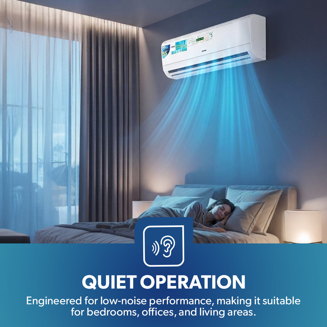 Geepas GACS2420RCA 2 Ton Split Air Conditioner | Full DC Inverter Compressor | 22000BTU Fast Cooling AC | 4D Airflow | Golden Fin & Self Cleaning for Home and Office Use