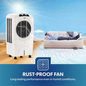 Geepas GAC9602 Air Cooler | 70L Large Water Tank| 150W Power Consumption| Efficient Honeycomb Cooling Pads| Rust Proof Fan| High Airflow Performance| 2 Years Warranty