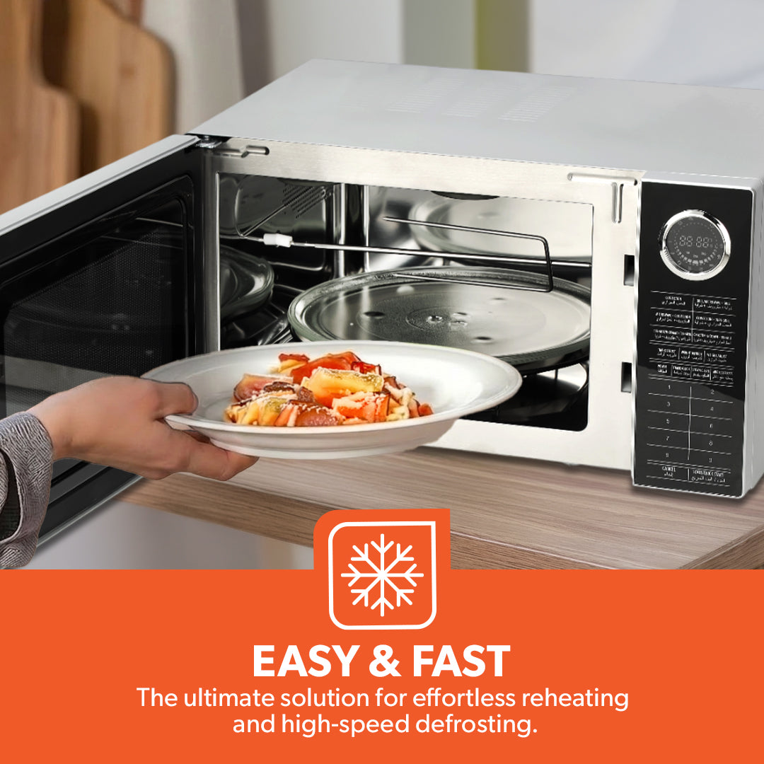 Geepas 30L Convection Microwave Oven  GMO2706CB | Grill, Microwave & Convection Functions | Digital Control | Multi-Stage Cooking | 1400W Power |  1-Year Warranty