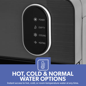 Geepas GWD17037 Bottom Loading Water Dispenser | Hot, Cold & Normal Water Options| Stainless Steel Water Tank| Fast Cooling Compressor System | 3 Tap Convenient Design