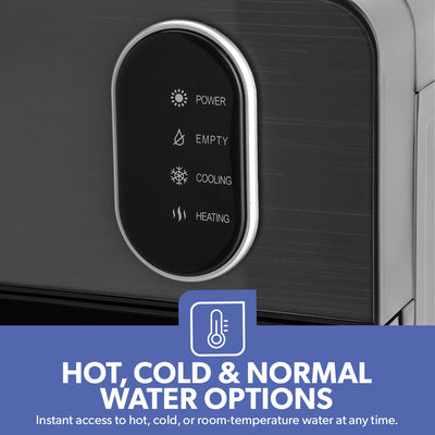 Geepas GWD17037 Bottom Loading Water Dispenser | Hot, Cold & Normal Water Options| Stainless Steel Water Tank| Fast Cooling Compressor System | 3 Tap Convenient Design
