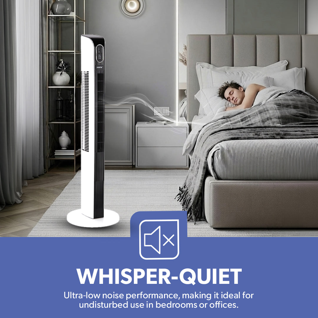Geepas GF21167 Digital Tower Fan | 3 Wind Modes & 3 Speed Settings | Remote Control | 10-Hour Timer | LED Display | Powerful Airflow |  Safe Operation| 2 Years Warranty