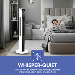 Geepas GF21167 Digital Tower Fan | 3 Wind Modes & 3 Speed Settings | Remote Control | 10-Hour Timer | LED Display | Powerful Airflow |  Safe Operation| 2 Years Warranty