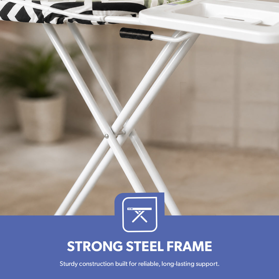 Royalford RF8523 Ironing Board | 100% Cotton Cover | Foldable | Heavy Duty Ironing Board with Foam Padding | Strong Steel Frame for Comfortable Home Laundry Use