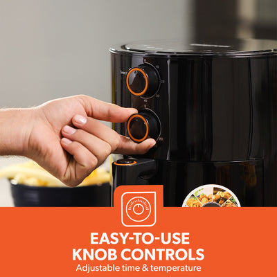 Geepas Air Fryer- GAF37513/ 4.0 L Pot, Non-Stick Coating, with Vortex Frying Technology/ Multiple Function, 1-60 Min Timer, Temperature 80-200 Degree Celsius, Black