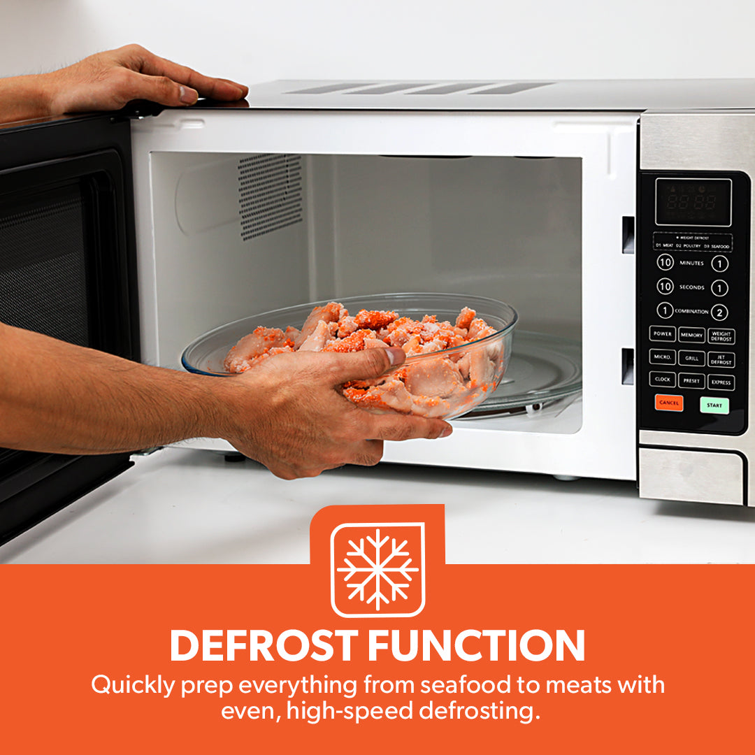 Geepas  Digital Grill Microwave Oven GMO1897 |30L |1000W | Multiple Cooking Menus| Child Safety Lock| Digital Control Panel | Reheating, Defrost & Grill | 1-Year Warranty