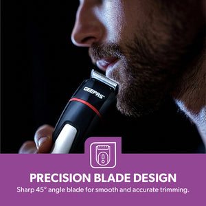 Geepas GTR8128 7-in-1 Grooming Kit with Precision Trimmer | USB & Type-C Charging | 600mAh Li-ion Battery | Multi-Function Beard Hair Trimmer for Men Grooming Use