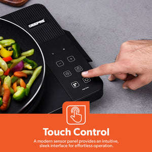 Geepas Digital Infrared Cooker GIC6101 | 2000W High Power  Electric Cooker| Touch Control | Digital Display| Large Heating Plate| Multi Functions | 2 Year Warranty