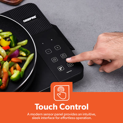 Geepas Digital Infrared Cooker GIC6101 | 2000W High Power  Electric Cooker| Touch Control | Digital Display| Large Heating Plate| Multi Functions | 2 Year Warranty