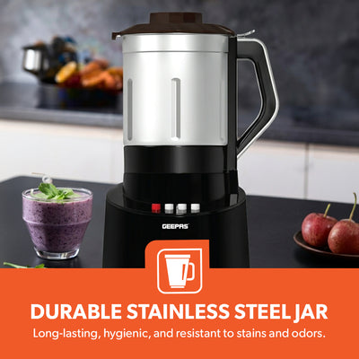 Geepas GSB44043 1800W Professional Blender | 4.5L Capacity | Stainless Steel Jar | 2 Speed Control with Pulse Function | Safety Lock  | Perfect for Home & Commercial Use