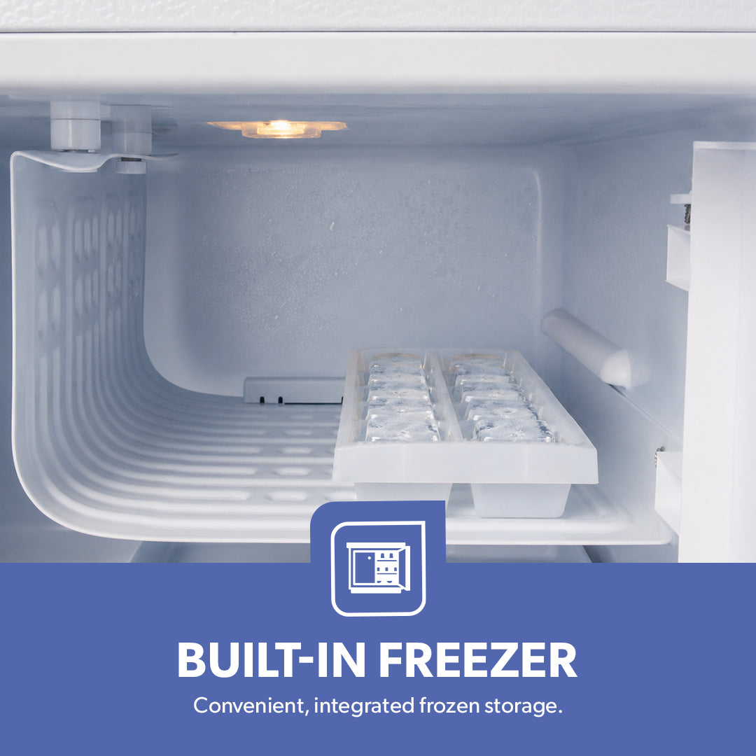 Geepas GRF654WPEN Defrost Mini Fridge | 60L Net Capacity | Compact Refrigerator | Fast cooling performance |Turbo cooling technology |Low-noise operation | Eco-friendly