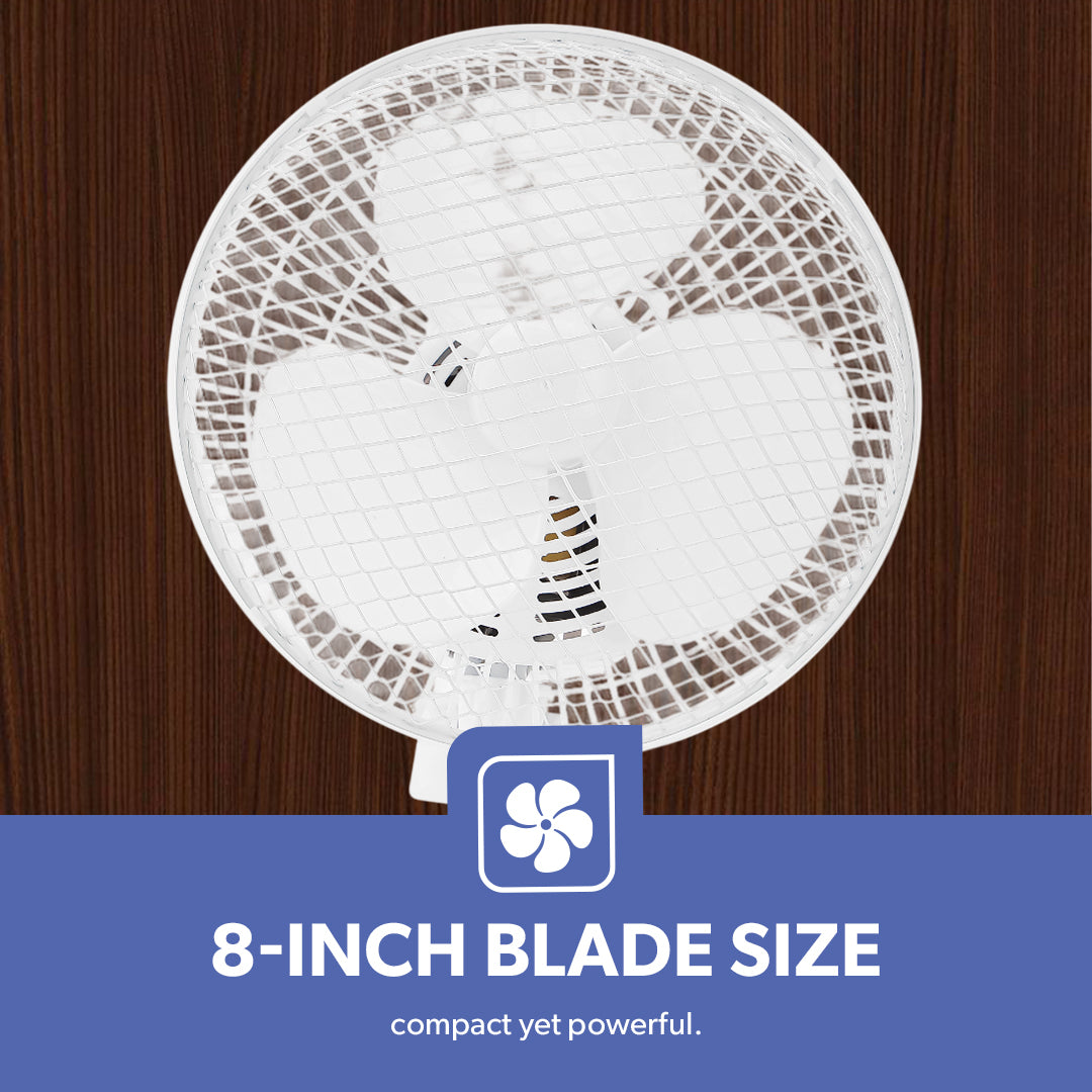 Geepas GF9626 8-Inch 2-in-1 Table & Clip Fan | Super Quiet Copper Motor | 2-Speed Adjustable Control | Wide Oscillation | Compact & Portable Design | 2 Years Warranty