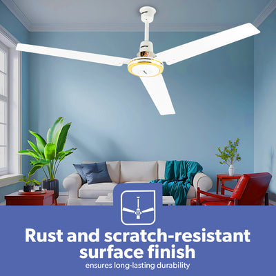 Geepas GF9428 56 Inch Ceiling Fan | 3 Speed Control| Rust Resistant Blades| Energy Efficient Motor| High Air Delivery for Maximum Cooling| Perfect for Home & Office Use