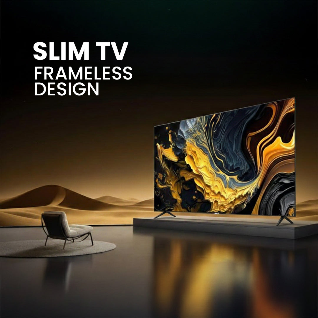 Geepas GLED3215GTQLD 32 Inch HD QLED Smart Google TV | Dolby Audio | Built-in Chromecast | HDMI & USB | 1366x768 Resolution |  Remote & Slim Design | 1-Year Warranty