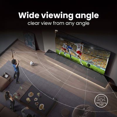 Geepas GLED9017CQLED 90”  Ultra HD QLED Smart TV |Android 14 | Frameless Design | Full Color Optimizer | 3 HDMI, 2 USB,  300cd/m² Brightness | Energy Saving Technology