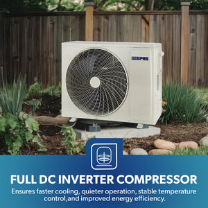 Geepas GACS2420RCA 2 Ton Split Air Conditioner | Full DC Inverter Compressor | 22000BTU Fast Cooling AC | 4D Airflow | Golden Fin & Self Cleaning for Home and Office Use