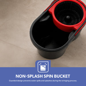 Royalford Elegant Spin Easy Mop | 360° Rotating Microfiber Mop Head| 16L Large Bucket Capacity| Hands-Free Wringing & Splash-Free Cleaning for Professional Home Use