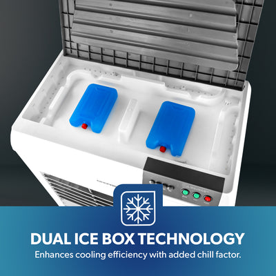 Geepas GAC16019 Air Cooler | 100L Large Water Tank| Powerful 800m³/h Airflow| 3 Adjustable Wind Speeds| 450W  Motor| Energy Efficient Cooling System| 2 Years Warranty