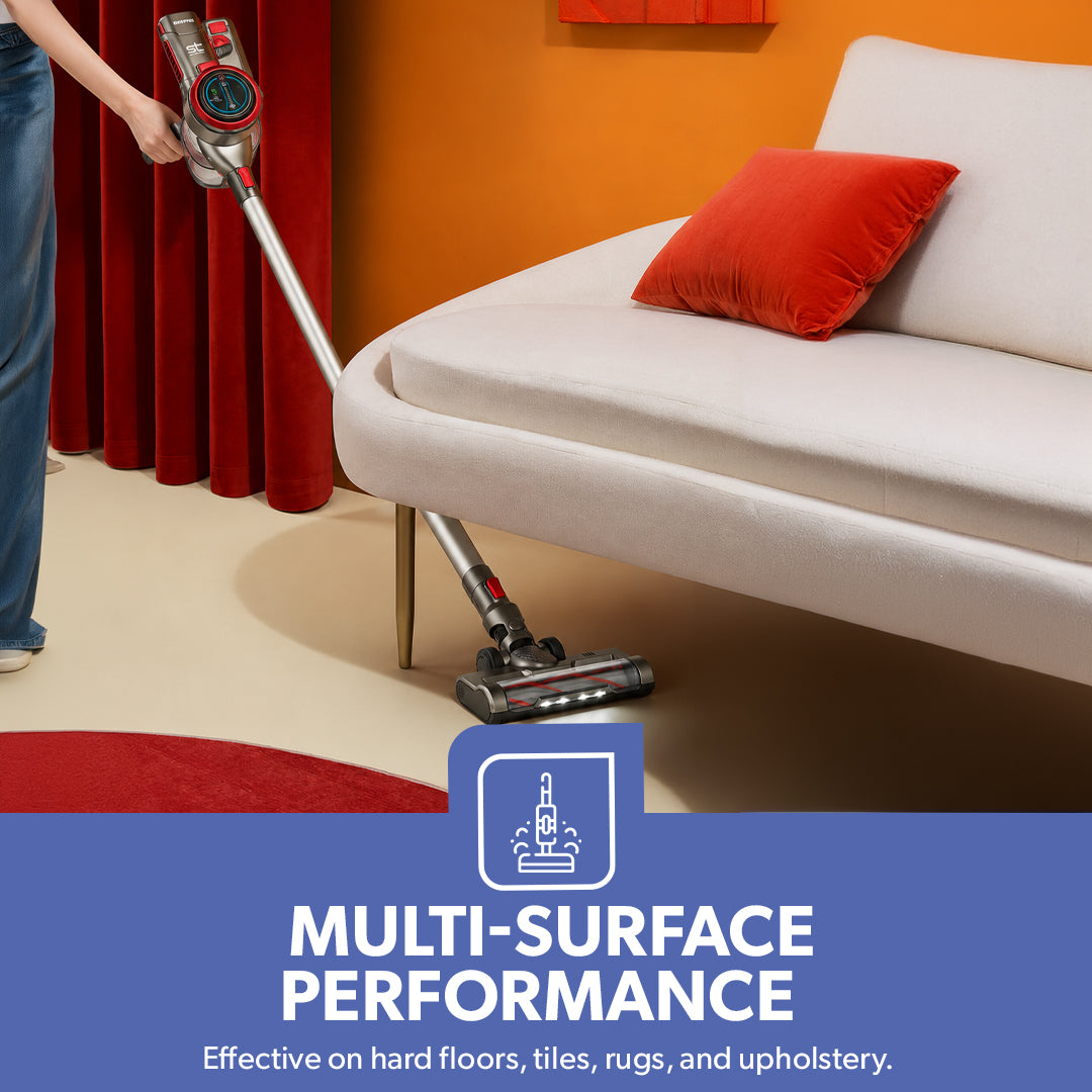Geepas GVC19041UK Cordless 2-in-1 Stick and  Handheld Vacuum Cleaner | Lightweight Floor-to-Ceiling Cleaning | Multi-Surface Performance | Low Maintenance Design