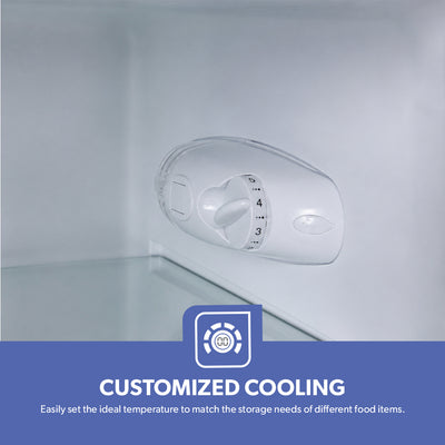 Geepas GRF2209SXE 200L Double Door Defrost Refrigerator | Instant Cooling |138L Net Capacity | Adjustable temperature control | tempered glass shelves | R600a refrigerant