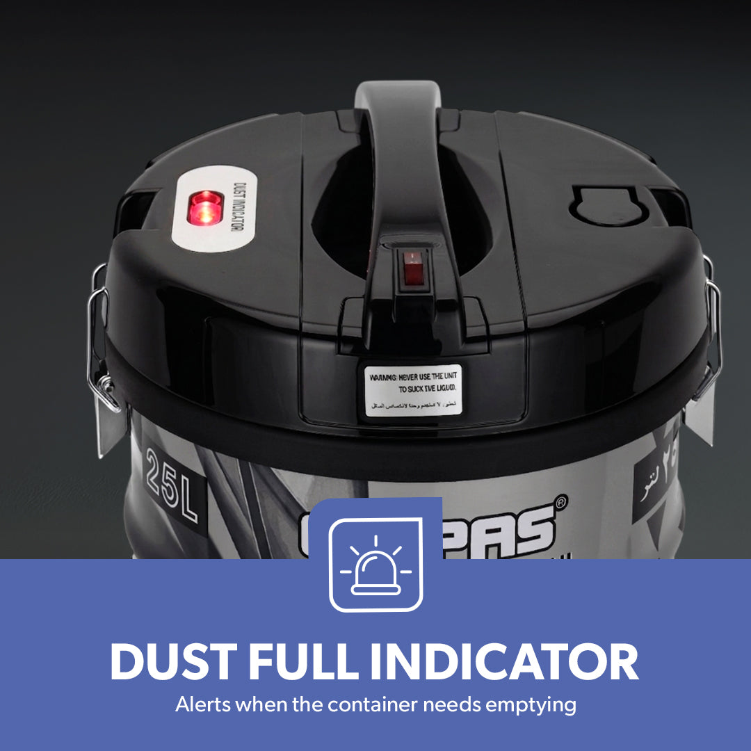 Geepas GVC2598 Drum Vacuum Cleaner | 2300W High Power | Large Capacity Dust Tank| Low Noise Operation| Strong Suction & Efficient  Deep Cleaning Appliance for Home