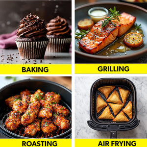 Geepas GAF37548 2800W Dual Basket Digital Air Fryer | 12L Capacity | Dual 6L Baskets| Vortex Rapid Air Technology | 10 Preset Cooking Modes |  Touch Control Panel