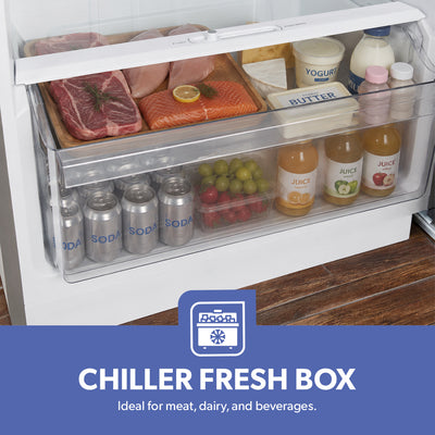 Geepas GRF5109SXHN 500L No Frost Double Door Refrigerator | 420L Net Capacity | Inverter Compressor Technology | Multi Air Flow Cooling |Digital LED Touch Control Panel