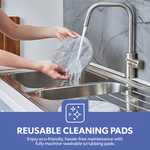 Geepas GSC63077UK Digital Steam & Scrub Floor Mop with Twin Rotating Pads | Adjustable Steam Control | 540ml Water Tank | LED Display & 7m Power Cord | Lightweight design