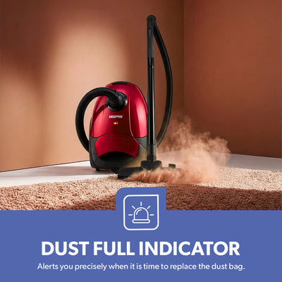 Geepas GVC2594 Vacuum Cleaner |Powerful 2200W Motor |1.5L Dust Bag Capacity | Low Noise Design| Dust Full Indicator |Compact Home Cleaning Vacuum Cleaner| 2 Year Warranty