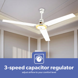 Geepas GF9428 56 Inch Ceiling Fan | 3 Speed Control| Rust Resistant Blades| Energy Efficient Motor| High Air Delivery for Maximum Cooling| Perfect for Home & Office Use