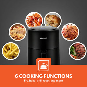 Geepas Digital Air Fryer- GAF37512T/4.0 L Pot, with Vortex Air Frying Technology/Multiple Function, 1-60 Min Timer, Temperature 80-200 Degree Celsius/Touch Screen Control