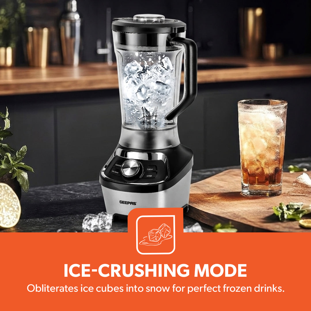 Geepas GSB44116UK Professional Blender with 1200W Peak Power Motor | 1.8L BPA-Free Tritan Jar | Variable Speed Control | Pulse Function & Ice Crush Technology | Durable