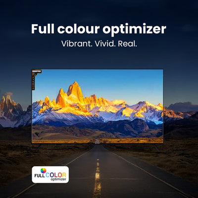 Geepas GLED9017CQLED 90”  Ultra HD QLED Smart TV |Android 14 | Frameless Design | Full Color Optimizer | 3 HDMI, 2 USB,  300cd/m² Brightness | Energy Saving Technology