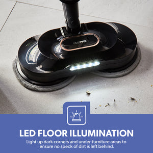 Geepas GSC63077UK Digital Steam & Scrub Floor Mop with Twin Rotating Pads | Adjustable Steam Control | 540ml Water Tank | LED Display & 7m Power Cord | Lightweight design