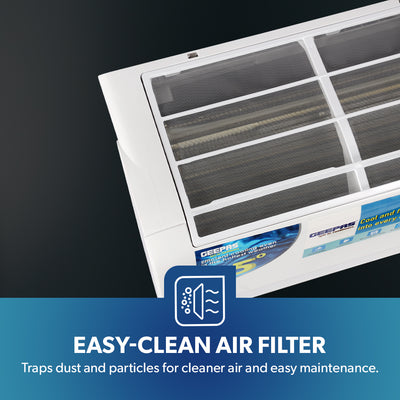 Geepas GACS1828RCA 1.5 Ton Split Type Air Conditioner | Full DC Inverter Compressor | 17400BTU Fast Cooling AC | 4D Air Flow | Self Cleaning & Golden Fin Protection
